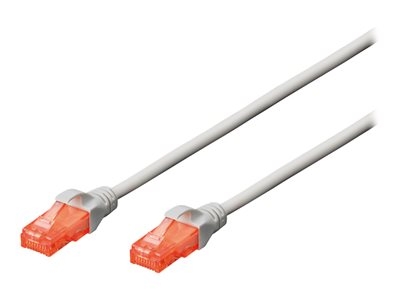 DIGITUS Professional - Cordon de raccordement - RJ-45 (M) pour RJ-45 (M) - 50 cm - UTP - CAT 6 - démarré, sans crochet - gris