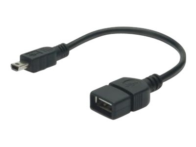 ASSMANN - Câble USB - mini USB type B (M) pour USB (F) - USB 2.0 OTG - 20 cm - moulé - noir