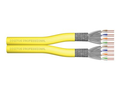 DIGITUS - Câble en vrac - 500 m - 7.5 mm - S/FTP - duplex - CAT 7a - sans halogène, solide - jaune, RAL 1028