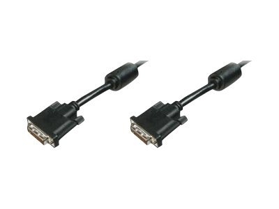 DIGITUS - Câble DVI - liaison double - DVI-D (M) pour DVI-D (M) - 5 m - moulé, vis moletées - noir