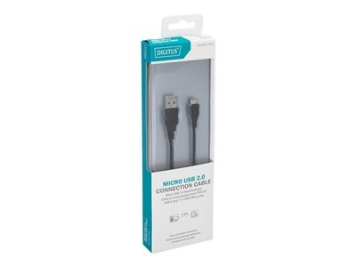 DIGITUS - Câble USB - USB (M) pour Micro-USB Type B (M) - USB 2.0 - 1.8 m - moulé - noir