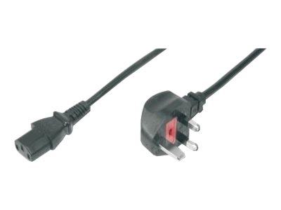 ASSMANN - Câble d'alimentation - power IEC 60320 C13 pour BS 1363 (M) - CA 250 V - 1.8 m - moulé, connecteur à 90 ° - noir - Royaume-Uni