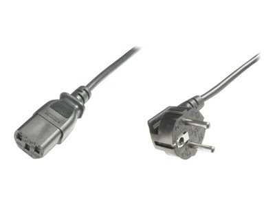 ASSMANN - Câble d'alimentation - power CEE 7/7 pour power IEC 60320 C13 - CA 250 V - 1.8 m - connecteur à 90 ° - noir