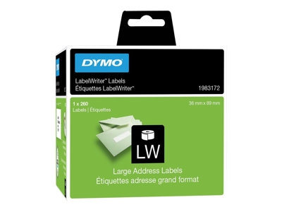 DYMO LabelWriter Large - Auto-adhésif - blanc - 89 x 36 mm 260 étiquette(s) (1 rouleau(x) x 260 étiquettes adresses