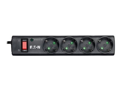 Eaton Protection Strip - Protection contre les surtensions - CA 220-250 V - 2500 Watt - connecteurs de sortie : 4 - noir