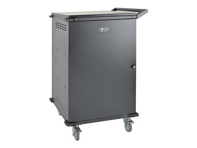 Eaton Tripp Lite Series 36-Device AC Charging Station Cart for Chromebooks and Laptops, BS 1363, 230V - 3 m Cord - Chariot (support uniquement) - pour 36 ordinateurs portables - verrouillable - acier robuste - noir - Taille d'écran : jusqu'à 15 pouces - sortie : CA 230 V