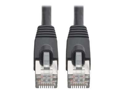 Eaton Tripp Lite Series Cat6a 10G Snagless Shielded STP Ethernet Cable (RJ45 M/M), PoE, Black, 1 ft. (0.31 m) - Cordon de raccordement - RJ-45 (M) pour RJ-45 (M) - 30 cm - STP - CAT 6a - IEEE 802.3af - moulé, sans crochet, bloqué - noir