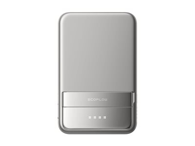 EcoFlow RAPID - Banque d'alimentation sans fil - magnétique - 10000 mAh - 65 Watt - PD 3.0 (USB-C) - argent - Europe