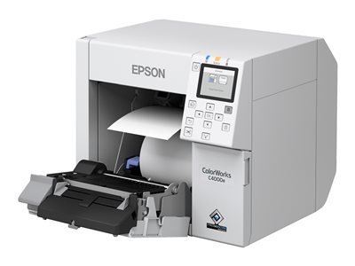 Epson ColorWorks CW-C4000E (MK) - Imprimante d'étiquettes - couleur - jet d'encre - Rouleau (10,2 cm) - 1200 x 1200 ppp - jusqu'à 100 mm/sec (mono) / jusqu'à 100 mm/sec (couleur) - USB, hôte USB - outil de coupe