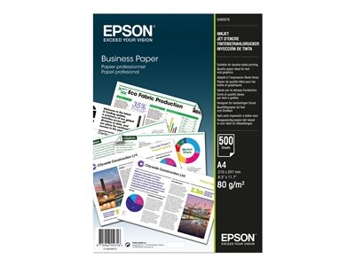 Epson Business Paper - A4 (210 x 297 mm) - 80 g/m² - 500 feuille(s) papier uni - pour EcoTank ET-2850, 2851, 2856, 4850, L6460, L6490; WorkForce Pro RIPS WF-C879, WF-C5790