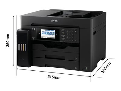 Epson EcoTank ET-16655 - Imprimante multifonctions - couleur - jet d'encre - ITS - A3 (support) - jusqu'à 25 ppm (impression) - 550 feuilles - 33.6 Kbits/s - USB, LAN, Wi-Fi, hôte USB - noir