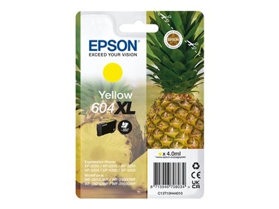 Epson 604XL Singlepack - 4 ml - XL - jaune - original - emballage coque avec alarme radioélectrique/ acoustique - cartouche d'encre - pour Expression Home XP-2200, 2205, 3200, 3205, 4200, 4205; WorkForce WF-2910, 2930, 2935, 2950