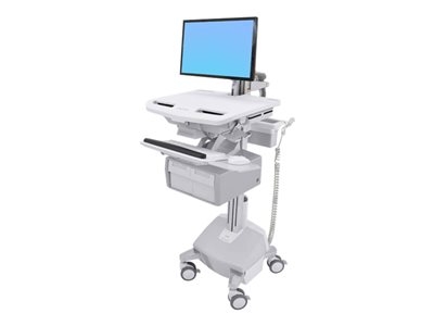 Ergotron Cart with LCD Arm, LiFe Powered, 2 Tall Drawers - Chariot - architecture ouverte - pour écran LCD/équipement PC - verrouillable - aluminium, acier zingué, plastique haute qualité - Taille d'écran : jusqu'à 24 pouces - 40 Ah - lithium - Conformité TAA