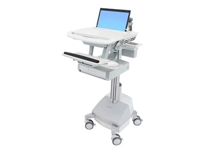 Ergotron - Chariot - Technologie de force constante - pour Ordinateur portable / clavier / souris - tiroir (1x1), UE - verrouillable - médical - aluminium, acier zingué, plastique haute qualité - Taille d'écran : jusqu'à 17,3 pouces - 66 Ah - Sealed Lead Acid (SLA) (Acide de plomb scellé) - Conformité TAA