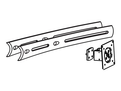 Ergotron DS100 Crossbar Extender, Long - Composant de montage (rallonge pour barre transversale, bras central) - pour 2 écrans LCD - aluminium, acier - noir - Taille d'écran : Jusqu'à 26"