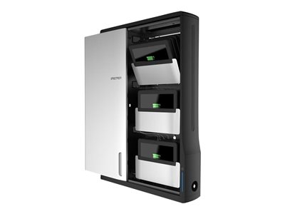 Ergotron Zip12 - Meuble de rangement (support uniquement) - pour 12 netbooks/tablettes - noir, argent - Taille d'écran : jusqu'à 12 po - montable sur mur