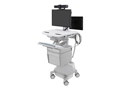 Ergotron - Chariot (support uniquement) - architecture ouverte - pour écran LCD/équipement PC - verrouillable - médical - plastique, aluminium, acier zingué - gris, blanc, aluminium poli - Taille d'écran : jusqu'à 24 pouces - sortie : CA 230 V - 66 Ah - Acide de plomb - Conformité TAA