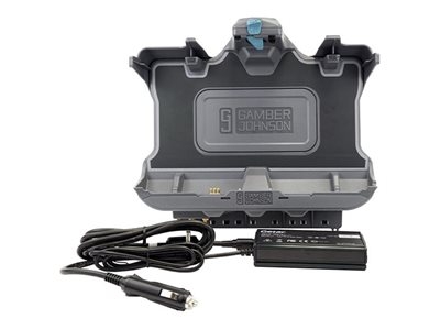 Gamber-Johnson Vehicle Docking Station, TRI RF - Support de fixation pour véhicule - pour tablette - VGA, HDMI - 10Mb LAN - avec adaptateur de puissance auto Getac 120W - pour Getac F110 G6