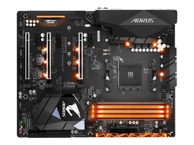 Gigabyte GA-AX370-Gaming K5 - 1.0 - carte-mère - ATX - Socket AM4 - AMD X370 Chipset - USB 3.1 Gen 1, USB-C Gen2, USB 3.1 Gen 2 - Gigabit LAN - carte graphique embarquée (unité centrale requise) - audio HD (8 canaux)