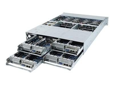 Gigabyte H252-Z10 (rev. 100) - 4 noeuds - cluster - Montable sur rack - 2U - 1 voie - pas de processeur jusqu'à - RAM 0 Go - aucun disque dur - AST2500 - Gigabit Ethernet - Aucun SE fourni - moniteur : aucun