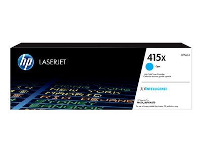 HP 415X - À rendement élevé - cyan - original - LaserJet - cartouche de toner (W2031X) - pour Color LaserJet Enterprise MFP M480; Color LaserJet Managed E45028; LaserJet Managed E45028