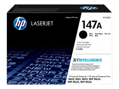 HP 147A - Noir - original - LaserJet - cartouche de toner (W1470A) - pour LaserJet Enterprise MFP M634; LaserJet Enterprise Flow MFP M634, MFP M635, MFP M636