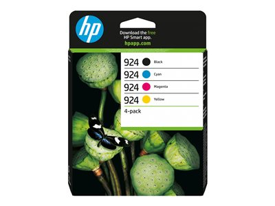 HP 924 - Pack de 4 - cyan, magenta, jaune, noir - original - cartouche d'encre