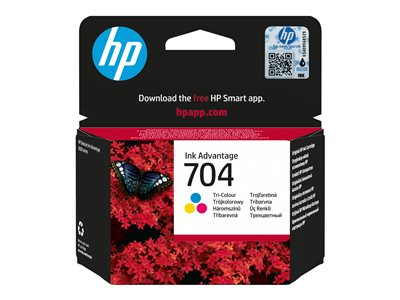 HP 704 - Couleur (cyan, magenta, jaune) - original - cartouche d'encre - pour Deskjet Ink Advantage 2060 K110a