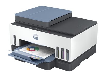 HP Smart Tank 7606 All-in-One - Imprimante multifonctions - couleur - jet d'encre - rechargeable - Letter A (216 x 279 mm)/A4 (210 x 297 mm) (original) - A4/Legal (support) - jusqu'à 13 ppm (copie) - jusqu'à 15 ppm (impression) - 250 feuilles - USB 2.0, Wi-Fi(n), Bluetooth