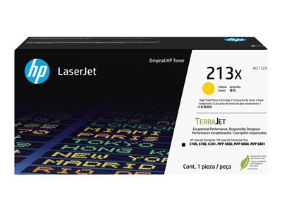 HP 213X - À rendement élevé - jaune - original - LaserJet - cartouche de toner (W2132X) - pour Color LaserJet Enterprise 5700dn, 6700dn, MFP 6800dn