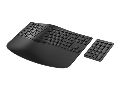 HP 965 - Ensemble clavier et pavé numérique - taille compacte, disposition à 2 zones, pavé numérique séparé, déplacement des touches à profil bas, multi-dispositifs - sans fil - Bluetooth - QWERTY - Anglais international - noir