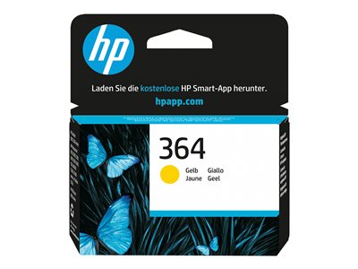 HP 364 - 3 ml - jaune - original - cartouche d'encre - pour Deskjet 35XX; Photosmart 55XX, 55XX B111, 65XX, 7510 C311, 7520, Wireless B110