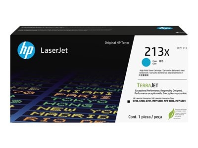 HP 213X - À rendement élevé - cyan - original - LaserJet - cartouche de toner (W2131X) - pour Color LaserJet Enterprise 6700, MFP 5800, MFP 6800; LaserJet Enterprise Flow MFP 6800