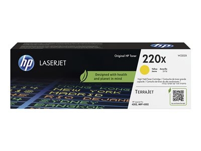 HP 220X - À rendement élevé - jaune - original - LaserJet - boîte - cartouche de toner (W2202X) - pour Color LaserJet Pro 4201dn, 4201dne, 4201dw, 4201dwe, 4202dn, 4202dw, 4203dw