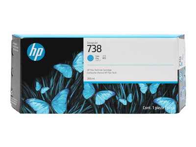 HP 738 - 300 ml - cyan - original - DesignJet - cartouche d'encre - pour DesignJet T950