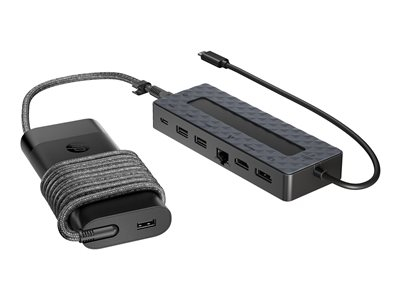 HP Universal - Station d'accueil - USB-C - HDMI, DP - 10Mb LAN - avec chargeur d'ordinateur portable - Europe