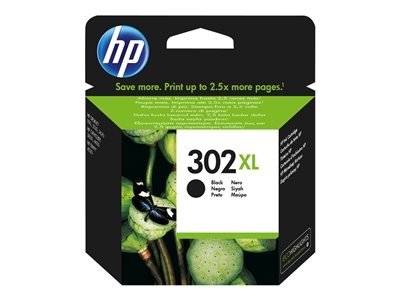 HP 302XL - 8.5 ml - à rendement élevé - noir - original - cartouche d'encre - pour Deskjet 1110, 21XX, 36XX; ENVY 45XX; Officejet 38XX, 46XX, 52XX