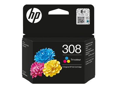 HP 308 - Cyan, magenta, jaune - original - boîte - cartouche d'encre