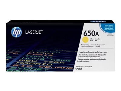 HP 650A - Jaune - original - LaserJet - cartouche de toner (CE272A) - pour Color LaserJet Enterprise CP5520, CP5525, M750