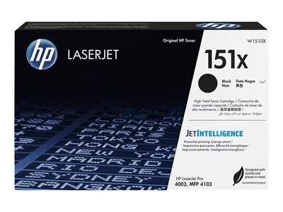 HP 151X - À rendement élevé - noir - original - LaserJet - cartouche de toner (W1510X) - pour LaserJet Pro 4003dn, 4003dw, MFP 4103fdw