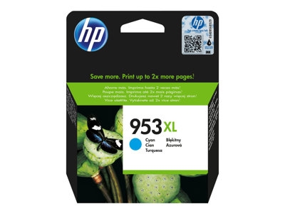 HP 953XL - 18 ml - à rendement élevé - cyan - original - blister - cartouche d'encre - pour Officejet Pro 77XX, 82XX, 87XX