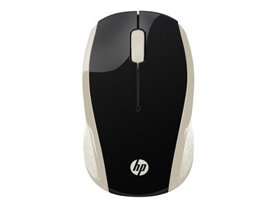 HP 200 - Souris - droitiers et gauchers - optique - sans fil - 2.4 GHz - récepteur sans fil USB - or de soie - pour Pavilion 24, 27, 590, 595, TP01
