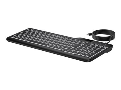 HP 405 - Clavier - dispositif multiple - 65% - compact - rétroéclairé - USB - Allemand - noir