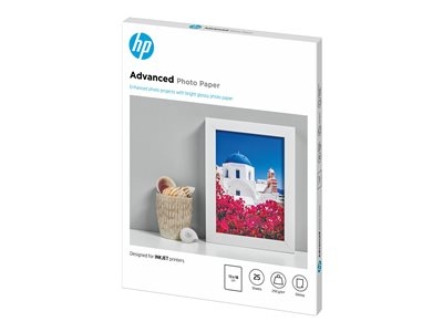 HP Advanced Glossy Photo Paper - Brillant - 130 x 180 mm 25 feuille(s) papier photo - pour ENVY 50XX, 76XX; ENVY Inspire 7920; Officejet 52XX, 80XX; Photosmart B110, Wireless B110