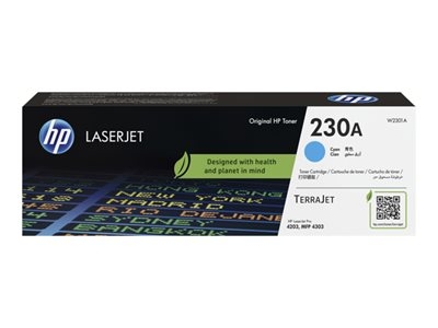HP 230A - Cyan - original - LaserJet - cartouche de toner (W2301A) - pour Color LaserJet Pro MFP 4301, MFP 4303
