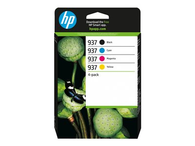 HP 937 - Pack de 4 - noir, cyan, magenta, jaune - original - cartouche d'encre - pour P/N: 403X8B#ABF, 403Y0B#AB5, 537P5B, 53N94B, 5A0S0C, 5A0S0C#778
