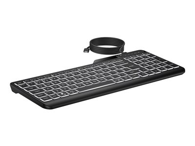 HP 405 - Clavier - dispositif multiple - 65% - compact - rétroéclairé - USB - QWERTY - Anglais international - noir