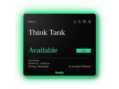 Humly Room Display - Moniteur de disponibilité des salles de réunion - sans fil, filaire - 802.11a/b/g/n, Bluetooth, NFC, RFID - 10/100/1000 Ethernet (pack de 6)