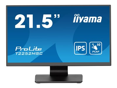 iiyama ProLite T2252MSC-B2 - Écran LED - 22" (21" visualisable) - écran tactile - 1920 x 1080 Full HD (1080p) @ 60 Hz - IPS - 250 cd/m² - 1000:1 - 5 ms - HDMI, DisplayPort - haut-parleurs - noir, finition matte