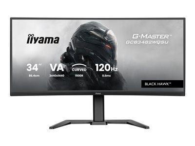 Iiyama GCB3482WQSU-B1 - Écran LED - jeux - incurvé - 34" - 3440 x 1440 WQHD @ 120 Hz - VA - 500 cd/m² - 3000:1 - 0.6 ms - 2xHDMI, DisplayPort - haut-parleurs